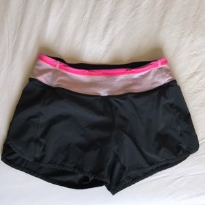 Lululemon Grey Shorts with Pink Waist, Size 2